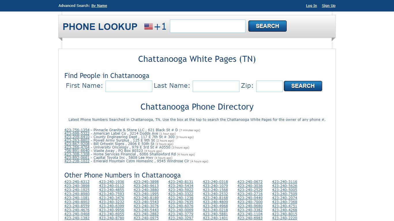 Chattanooga White Pages - Chattanooga Phone Directory Lookup